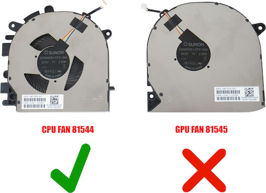 Ανεμιστηράκι Laptop Cpu Cooling Fan Hp Envy 17-da 17t-da 17t-da000 17-da0097nr 17-da0004nv 17-da0xxx 17-da0004nia C84e1ea 17-da0004nk Bu6m7ea Discrete Graphics Tpn-c176 N87225-001 Eg50050s1-cp31-s9a 4pin Κωδ.81544