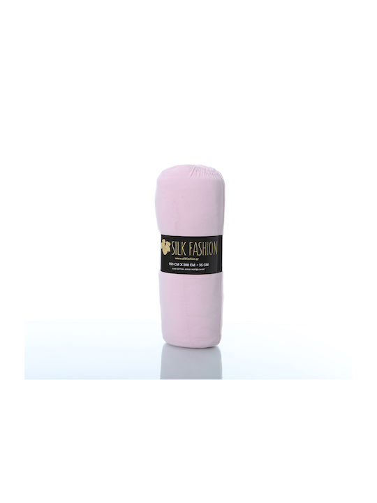 Silk Fashion Sheet King Size with Elastic 180x200+35cm. Pink