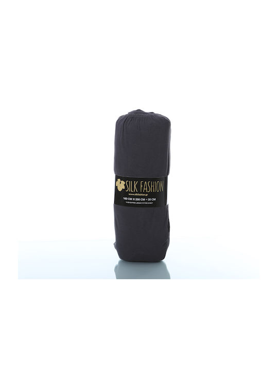 Silk Fashion Σεντόνι King Size με Λάστιχο 180x200+35εκ. Dark Grey