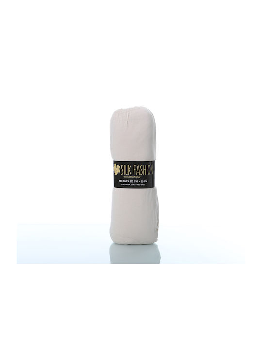 Silk Fashion Σεντόνι Μονό με Λάστιχο 100x200+35εκ. Light Beige