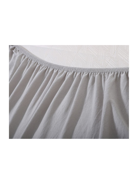 Silk Fashion Σεντόνι Υπέρδιπλο με Λάστιχο 160x200+35εκ. Light Grey