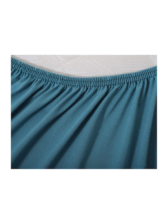 Silk Fashion Σεντόνι Μονό με Λάστιχο 100x200+35εκ. Πετρόλ