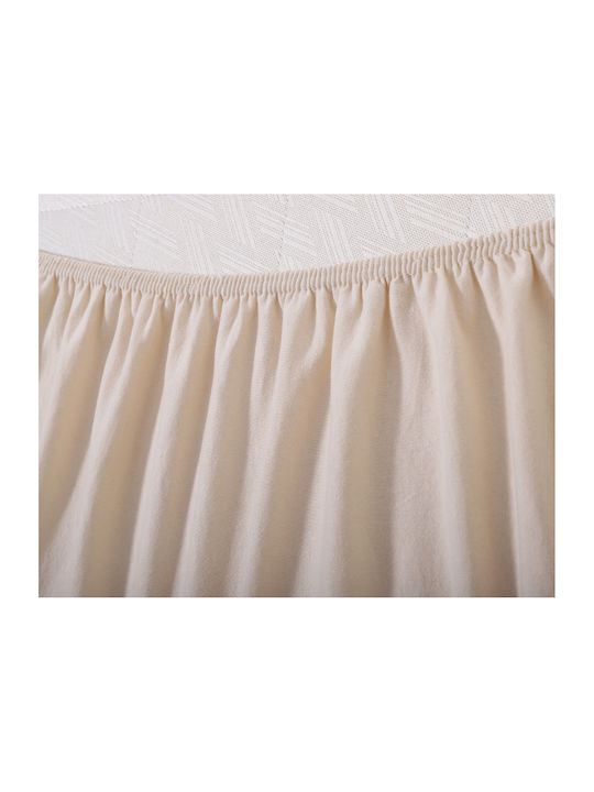 Silk Fashion Sheet Super-Double with Elastic 160x200+35cm. Light Beige