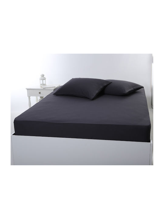 Silk Fashion Σεντόνι King Size με Λάστιχο 180x200+35εκ. Dark Grey