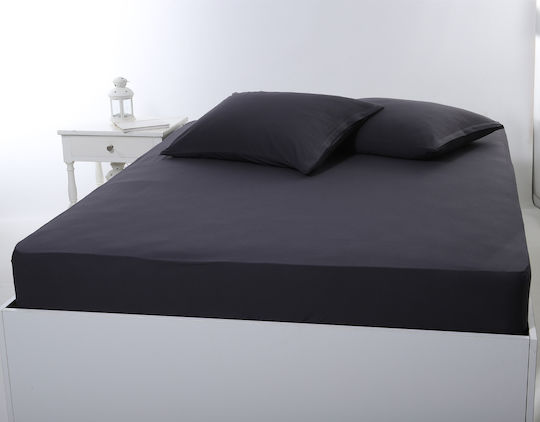 Silk Fashion Sheet King Size with Elastic 180x200+35cm. Dark Grey