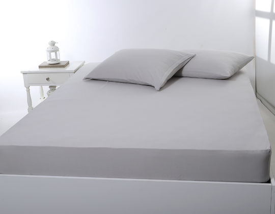 Silk Fashion Σεντόνι King Size με Λάστιχο 180x200+35εκ. Light Grey
