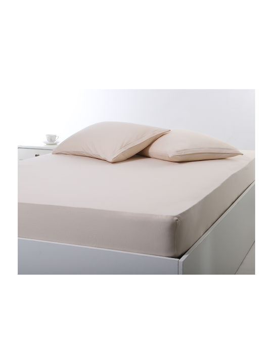 Silk Fashion Σεντόνι Μονό με Λάστιχο 100x200+35εκ. Light Beige
