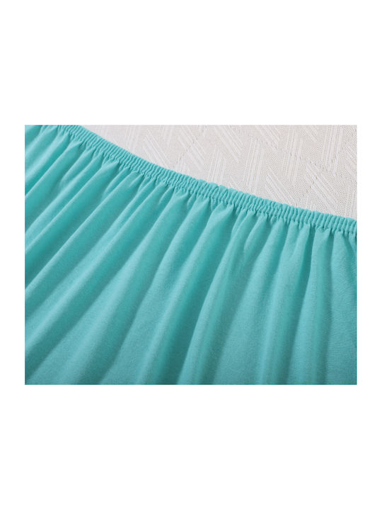 Silk Fashion Sheet Super-Double with Elastic 160x200+35cm. Sea Green
