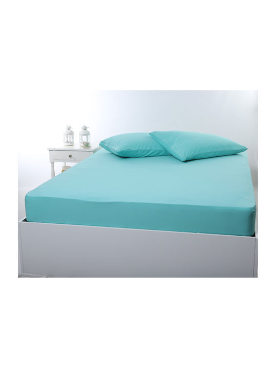 Silk Fashion Σεντόνι King Size με Λάστιχο 180x200+35εκ. Sea Green