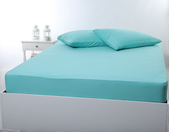 Silk Fashion Bettlaken King Size mit Gummiband 180x200+35cm. Sea Green