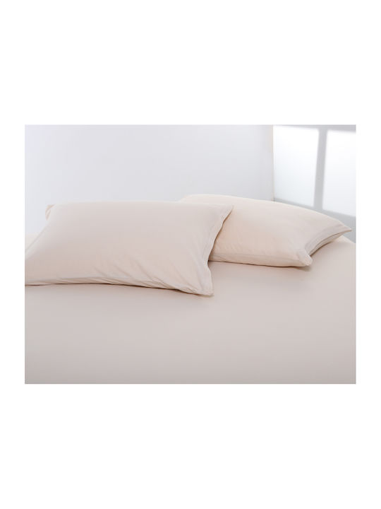 Silk Fashion Σεντόνι Μονό με Λάστιχο 100x200+35εκ. Light Beige