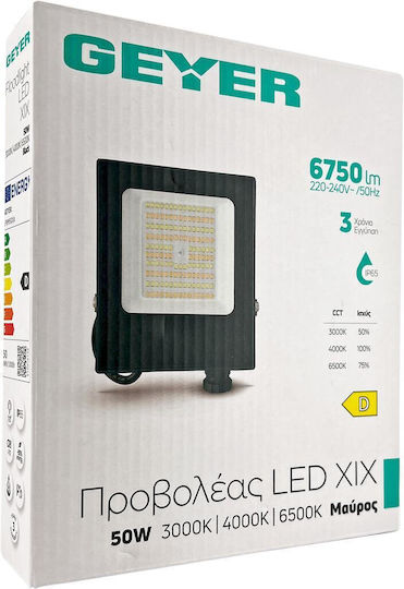 Geyer Waterproof LED Floodlight 50W Warm White 3000K IP65