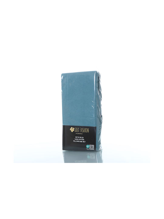 Silk Fashion Pillowcase Set with Envelope Cover Petrol 50x70cm.