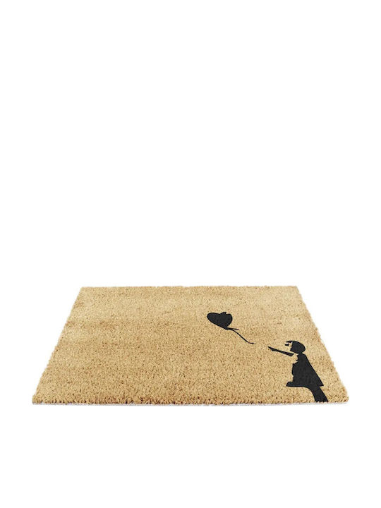 Artsy Mats Πατάκι Εισόδου από Κοκοφοίνικα με Αντιολισθητικό Υπόστρωμα Girl With A Ballon 60x40εκ.