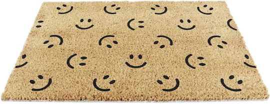 Artsy Mats Fußmatte aus Kokosnussfasern mit rutschfester Unterlage Smiley Faces 60x40cm
