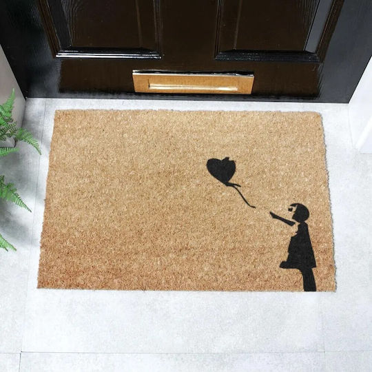 Artsy Mats Fußmatte aus Kokosnussfasern mit rutschfester Unterlage Girl With A Ballon 60x40cm