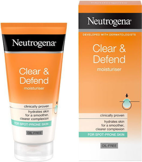 Neutrogena Clear & Defend 24-Часов Хидратиращ Дневен Крем За Лице Срещу Несъвършенства По Кожата И Акне С Алое Вера 50мл