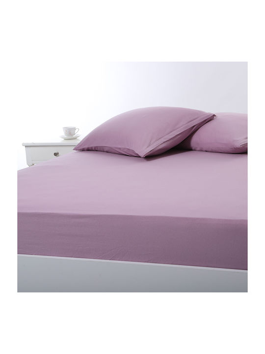 Silk Fashion Sheet King Size with Elastic 180x200+35cm. Cyclamen
