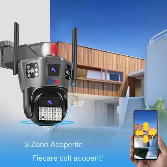 Cameră De Supraveghere 4g Cu Cartela Sim 6k 2 Lentile Control Prin Aplicație Urmărire Automată Ip66 Rezistentă La Apă