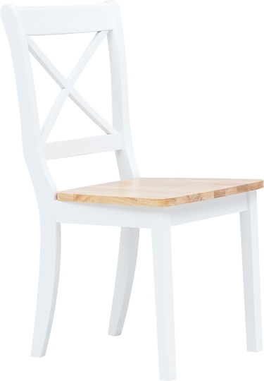 Stühle Speisesaal White - Natural 4Stück 45.5x52x90cm