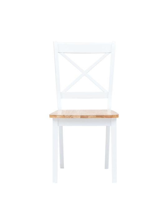 Stühle Speisesaal White - Natural 4Stück 45.5x52x90cm