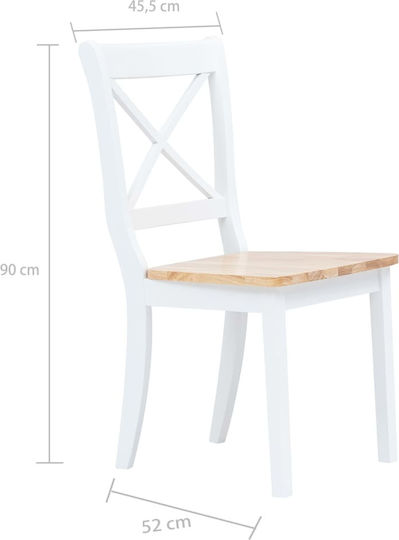 Stühle Speisesaal White - Natural 4Stück 45.5x52x90cm