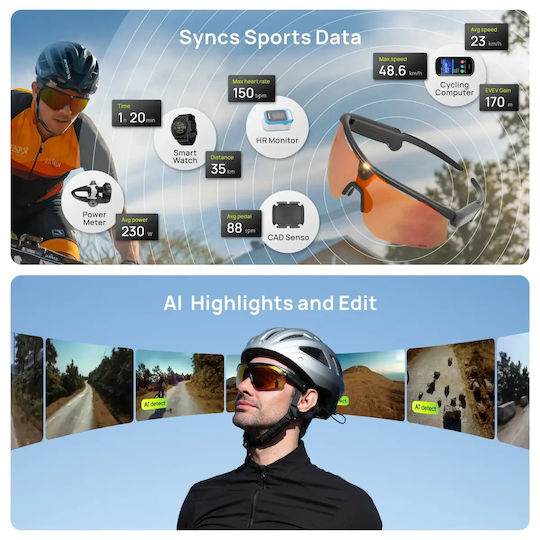 Bleequp Ranger Ai Sports Camera Glasses Lenses By Zeiss Black Zeiss Orange Lens