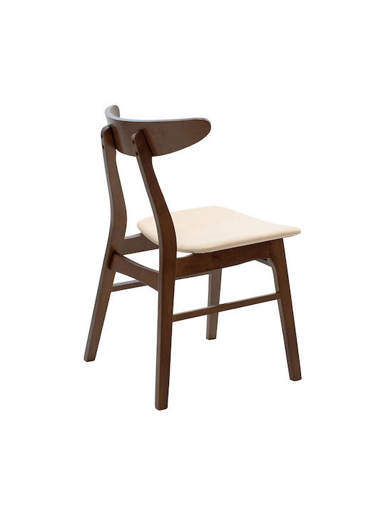 Orlean Stühle Küche Walnut / Beige 1Stück 49x53.5x78cm