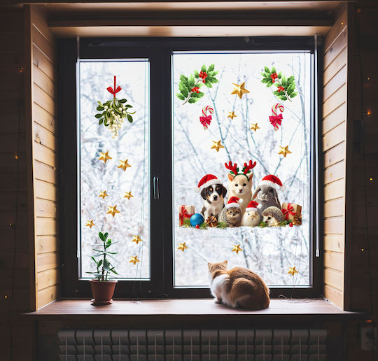 Decowalls Weihnachtsaufkleber Für Fenster Doppelter Blick Fenster Dekoration Kindergarten 30x100