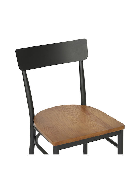 Zerca Dining Room Metallic Chair Anthracite, Natural Shade 49x44x82cm