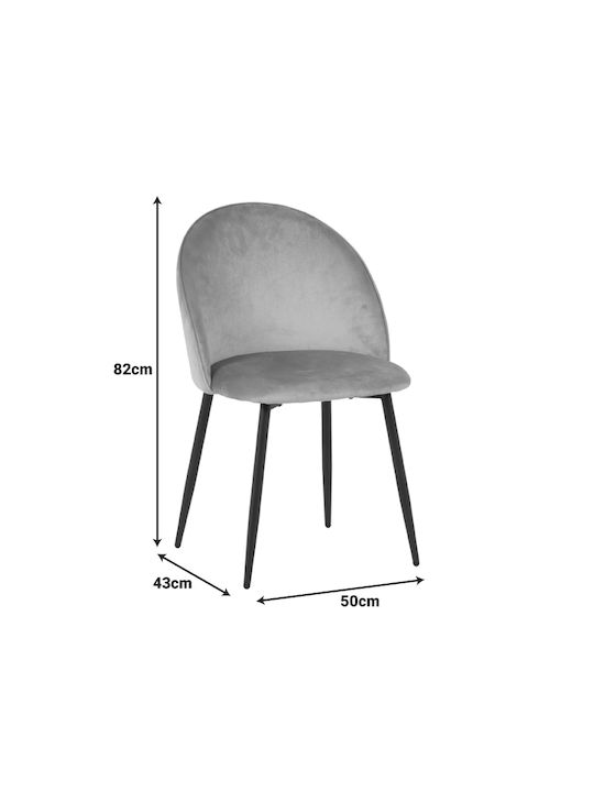 Perch Scaune Sala de mese Catifelate Anthracite 2buc 50x43x82buc
