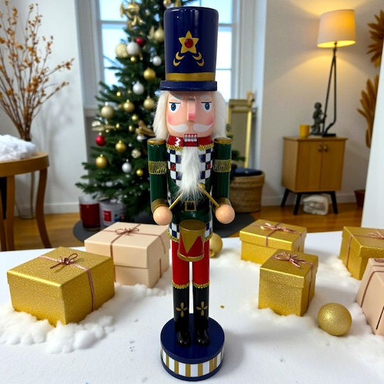 Velve Wooden Christmas Nutcracker Green