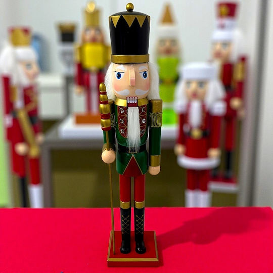 Velve Wooden Christmas Nutcracker Green