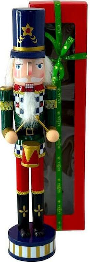 Velve Wooden Christmas Nutcracker Green