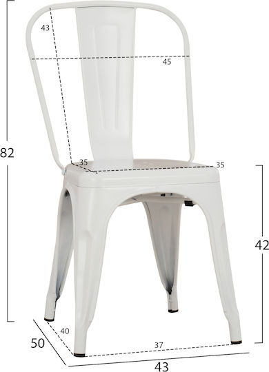 Melita-pro Scaune Sala de mese Matte White 1buc 44x47x84.5buc