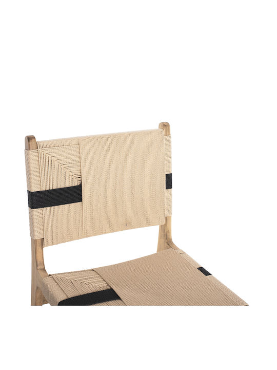 Rubberwood Καρέκλες Τραπεζαρίας Ξύλινες Φυσικό Rustic 2τμχ 49x59x86εκ.