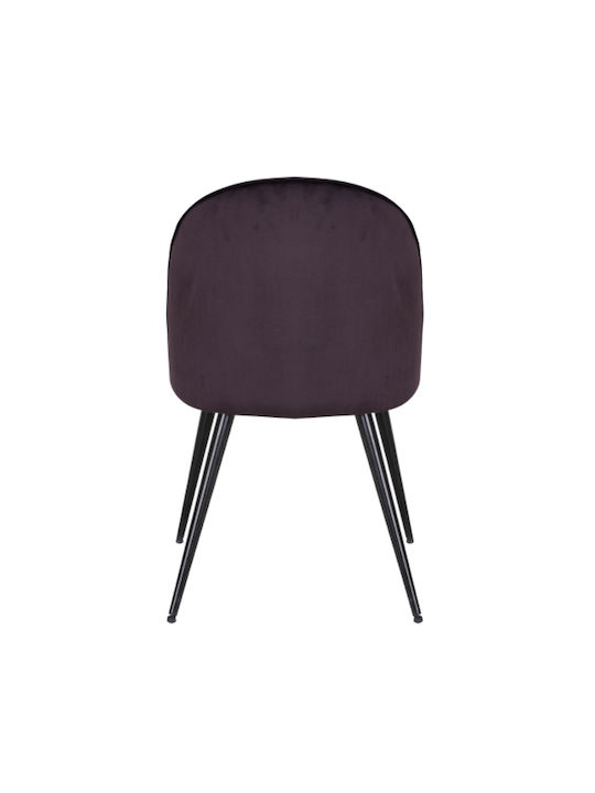Zizel Καρέκλες Τραπεζαρίας Βελούδινες Dark Violet 4τμχ 47x56.5x47εκ.
