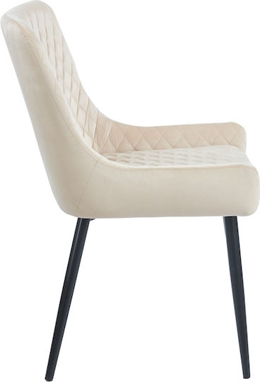 Vanesa Dining Room Velvet Chair Beige 52x55x85cm