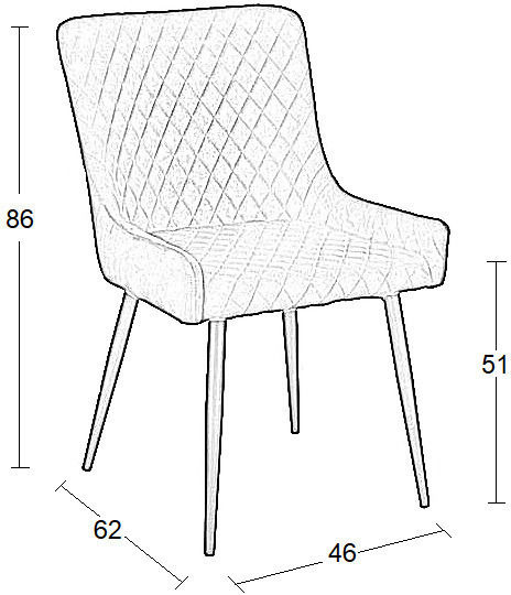 Vanesa Dining Room Velvet Chair Beige 52x55x85cm