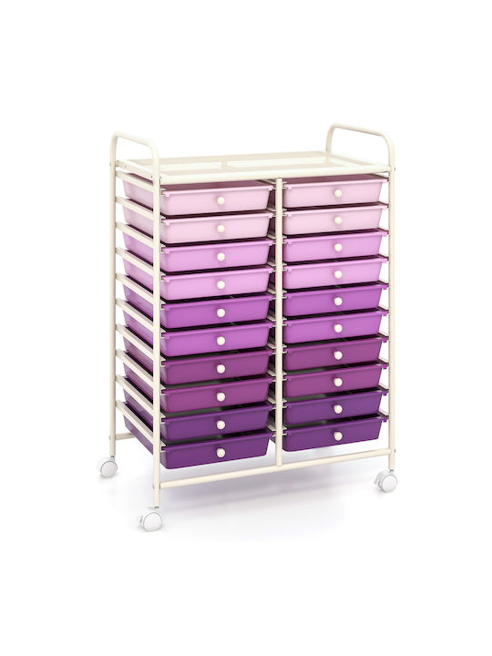 Drawers Storage Made of Metal & Plastic L63xW37xH87cm