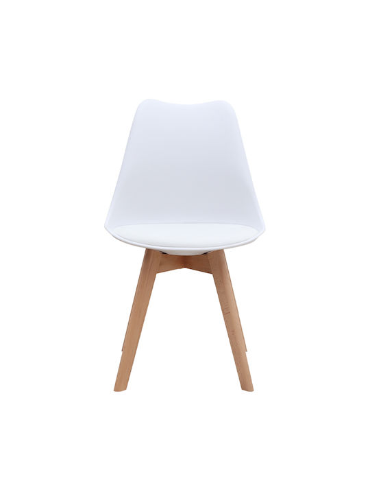 Viva Dining Room Polypropylene Chair White - Natural 48.5x54x80cm