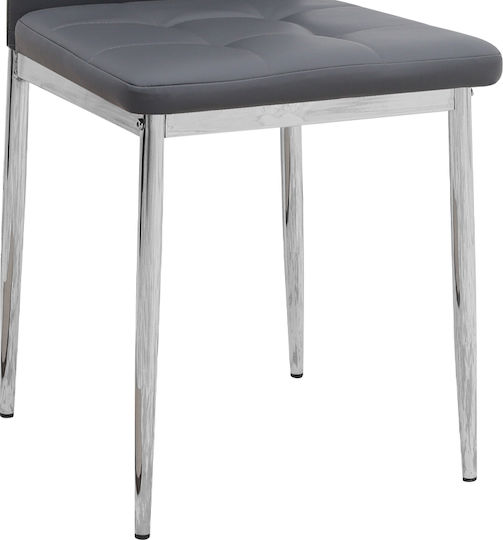 Rosa Dining Room Artificial Leather Chair Grey 41x48x98cm