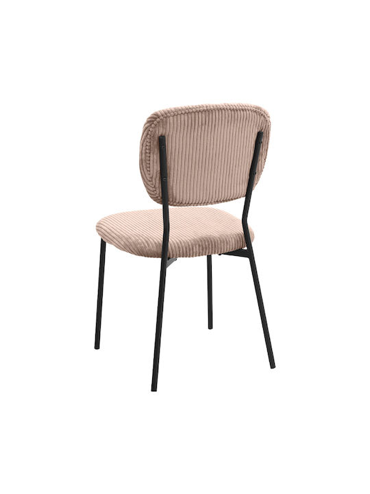 Kevin Dining Room Fabric Chair Mocha - Black 48x51x87cm