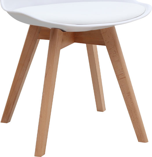 Viva Dining Room Polypropylene Chair White - Natural 48.5x54x80cm