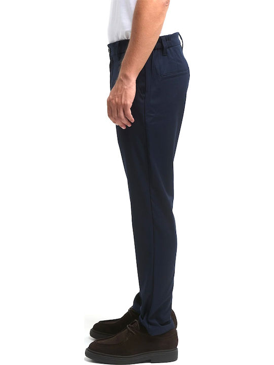 Izumo Men's Chinos Elastic in Straight Leg Style Blue