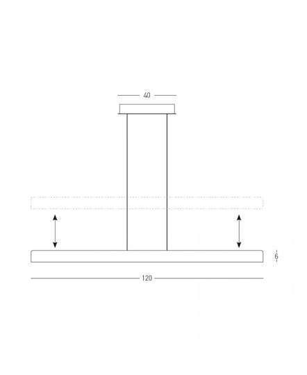 Zambelis Lights LED Lumina liniară Lumină Plafon 40W Alb cald L120xL6cm