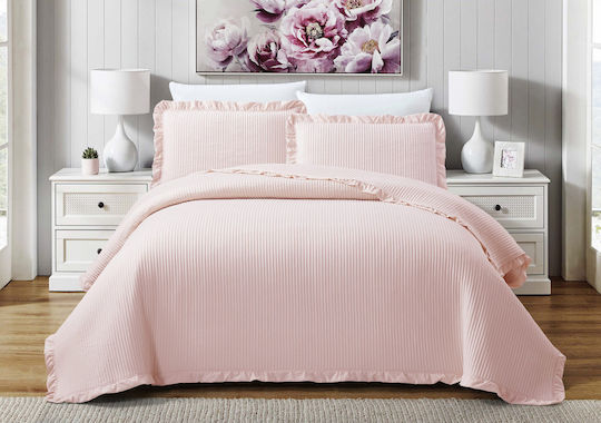 Liolios Home Armony Κουβερλί Υπέρδιπλο Pink 220x240cm