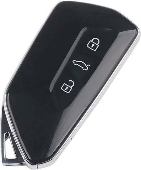Husă Cheie Auto Smart Remote Compatibilă Vw Golf Mk8 Polo Tiguan Skoda Superb Octavia Seat Leon Ibiza Mqb 3 Butoane Neagră