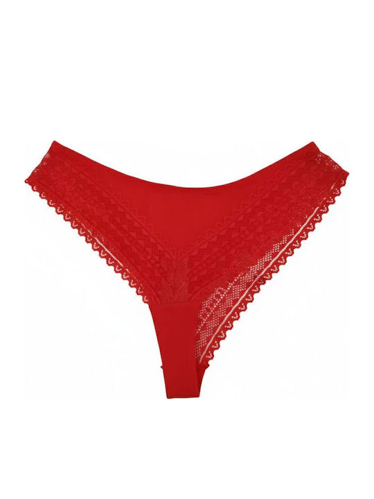 Women's Brazil with Lace Red