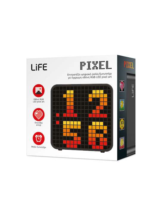 Life Pixel Настолен Часовник с Аларма Многоцветен 221-0493